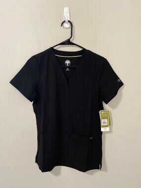 NWT Healing Hands HH751 Briana Scrub Top Nursing Medical, Black Size XS